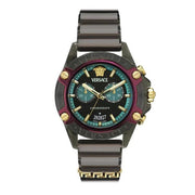  Shop Authentic Versace Icon Active Chronograph Black Dial Black Rubber Strap Unisex Watch - VE8P00224 - Luxxuri