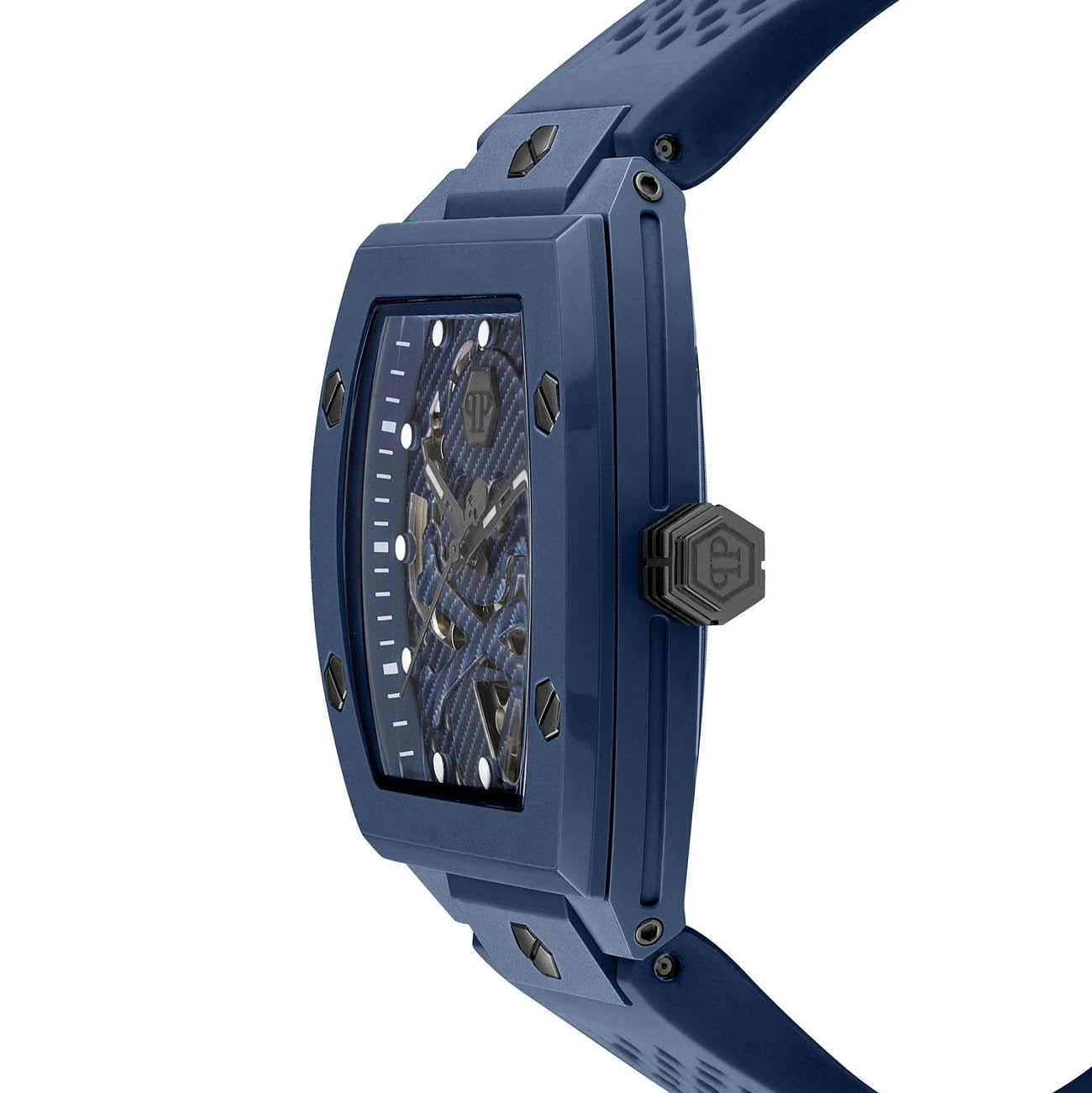 Philipp Plein The SKeleton Blue Dial Blue Silicone Strap Watch for Men - PWVBA0323