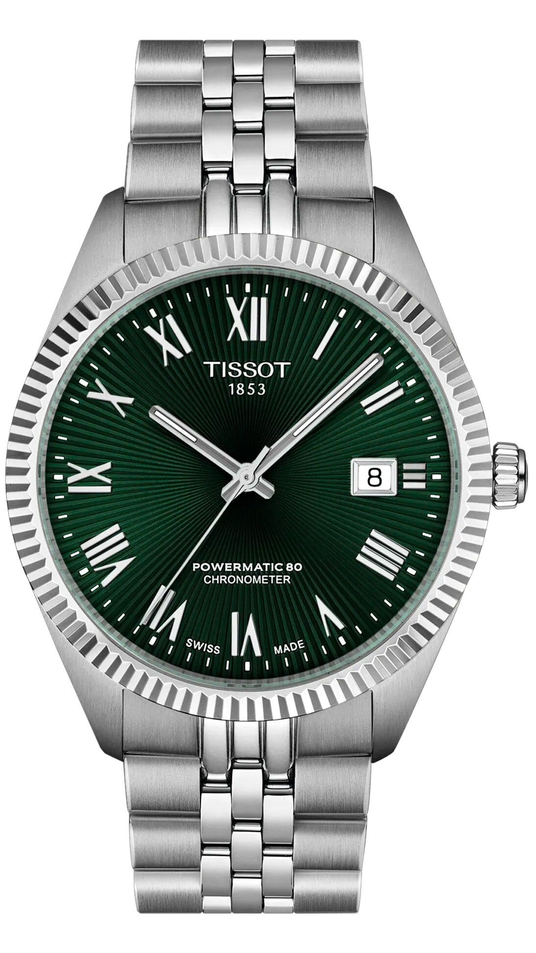 Tissot Ballade Powermatic 80 COSC Green Dial Silver Steel Strap Watch for Men - T156.408.11.093.00