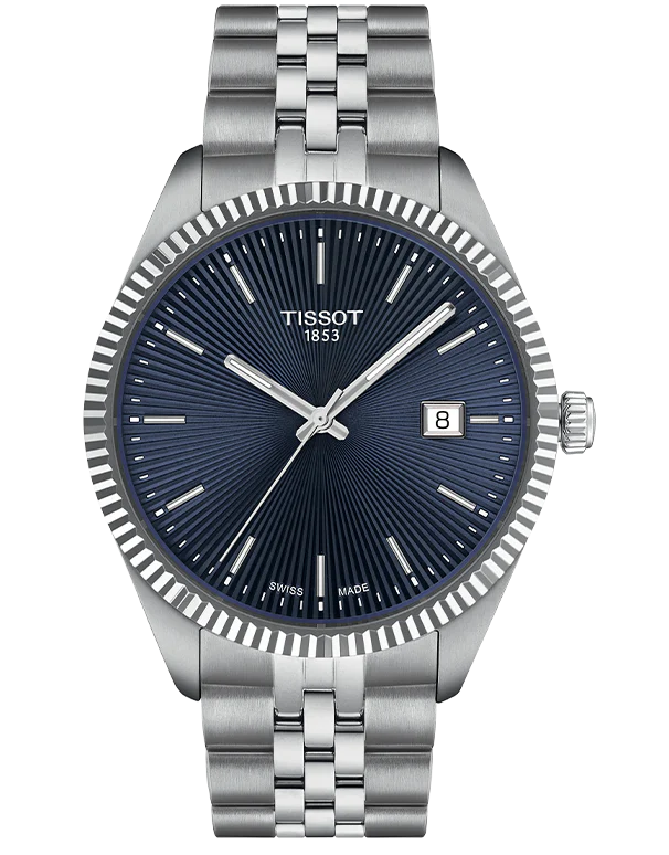 Tissot Ballade Quartz Blue Dial Silver Steel Strap Watch for Men - T156.410.11.041.00