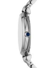 Emporio Armani Gianni T-Bar Blue Dial Silver Steel Strap Watch for Women - AR11627