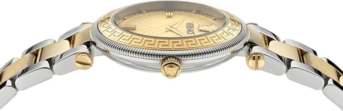  Shop Authentic Versace Reve Analog Gold Dial Two Tone Steel Strap Watch for Women - VE8B00324 - Luxxuri