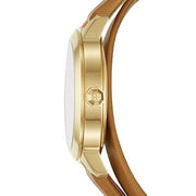 Tory Burch Collins Quartz White Dial Brown Leather Strap Watch for Women - TBW1304