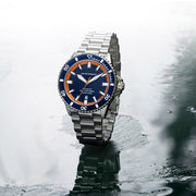 Emporio Armani Sea Explorer Blue Dial Silver Steel Strap Watch for Men - AR60090