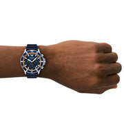  Shop Authentic Emporio Armani World Explorer Chronograph Blue Dial Blue Silicone Strap Watch for Men - AR11696 - Luxxuri