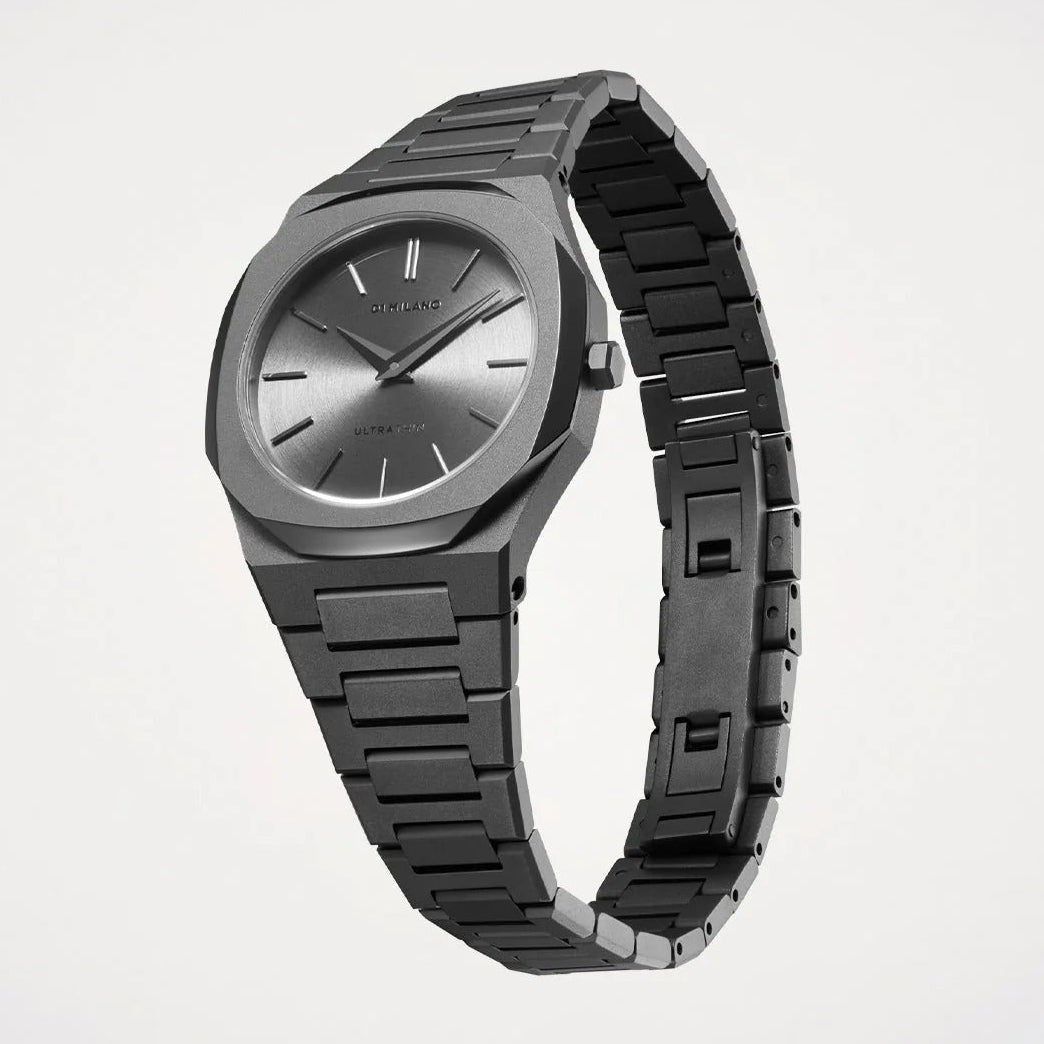 D1 Milano Ultra Thin Grey Dial Grey Steel Strap Watch for Women - D1-UTBL32