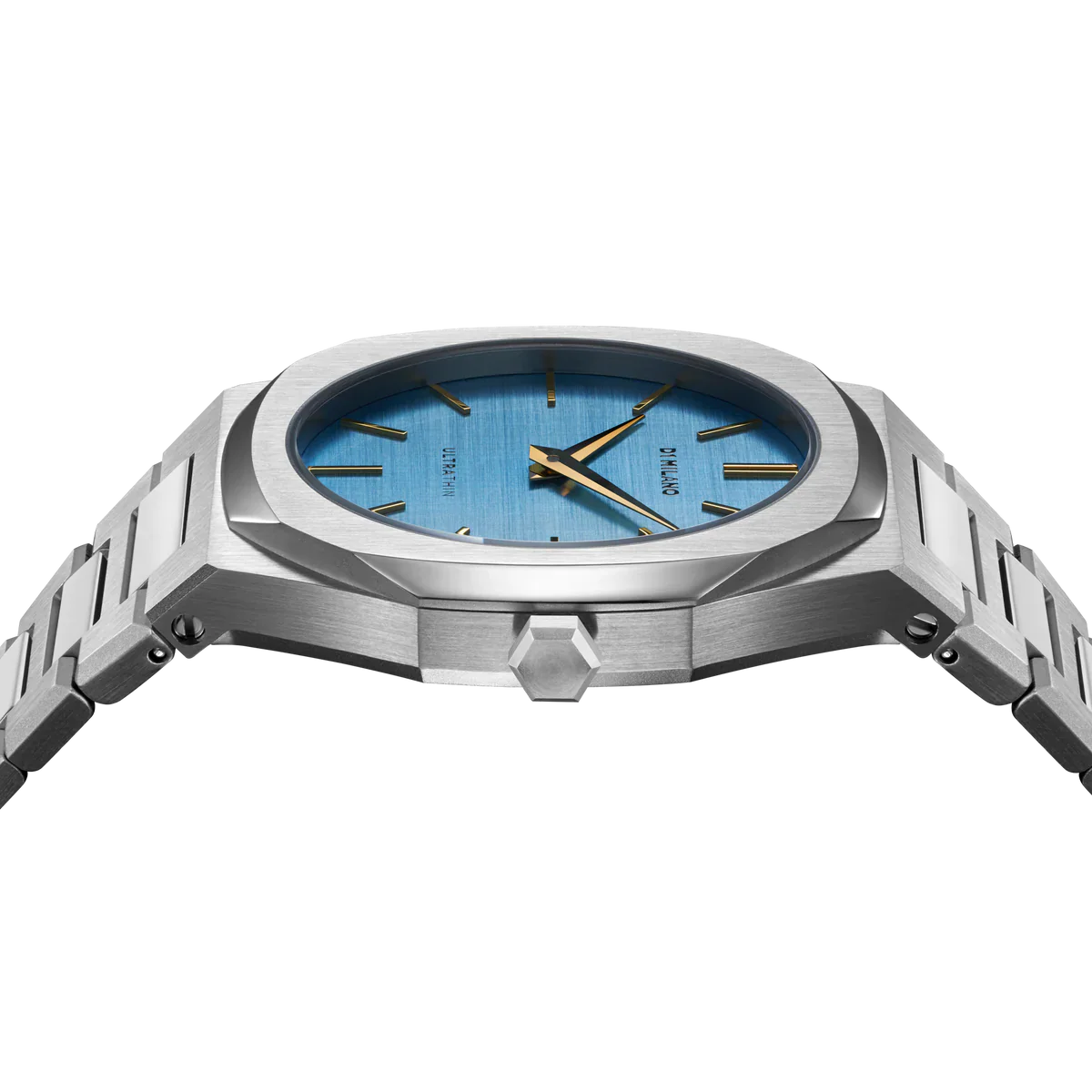 D1 Milano Ultra Thin Blue Dial Silver Steel Strap Watch for Women - D1-UTBL17