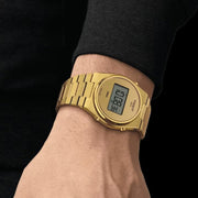 Tissot PRX Digital Quartz Gold Dial Gold Steel Strap Watch for Men - T137.463.33.020.00