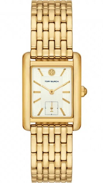 Tory Burch Eleanor White Dial Gold Steel Strap Watch for Women - TBW1060