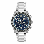 Shop Authentic Versace Greca Dome Chronograph Blue Dial Silver Steel Strap Watch for Men - VE6K00323 - Luxxuri