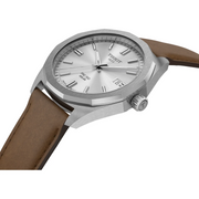 Tissot PRC 100 Solar Quartz Silver Dial Brown Leather Strap Watch for Men - T151.422.16.031.00