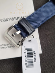 Emporio Armani World Explorer Chronograph Blue Dial Blue Nylon Strap Watch for Men - AR11588
