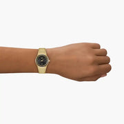 Hugo Boss Candor Black Dial Gold Steel Strap Watch for Men - 1514077