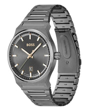 Hugo Boss Candor Grey Dial Grey Steel Strap Watch for Men - 1514078