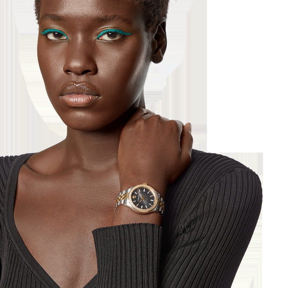  Shop Authentic Versace Hellenyium Grey Dial Two Tone Steel Strap Watch for Women - VEHU00520 - Luxxuri