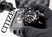 Citizen Mechanical Automatic Black Dial Black Rubber Strap Watch for Men - NJ0125-11E