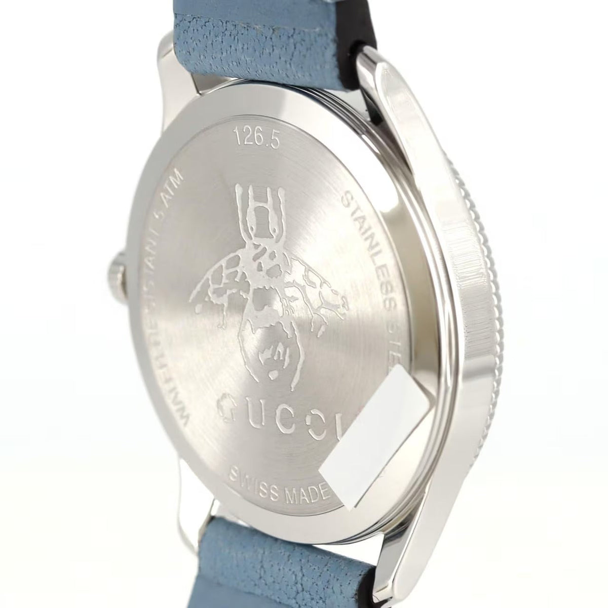 Gucci G Timeless Silver Dial Blue Leather Strap Watch for Women - YA1265039