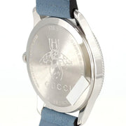Gucci G Timeless Silver Dial Blue Leather Strap Watch for Women - YA1265039