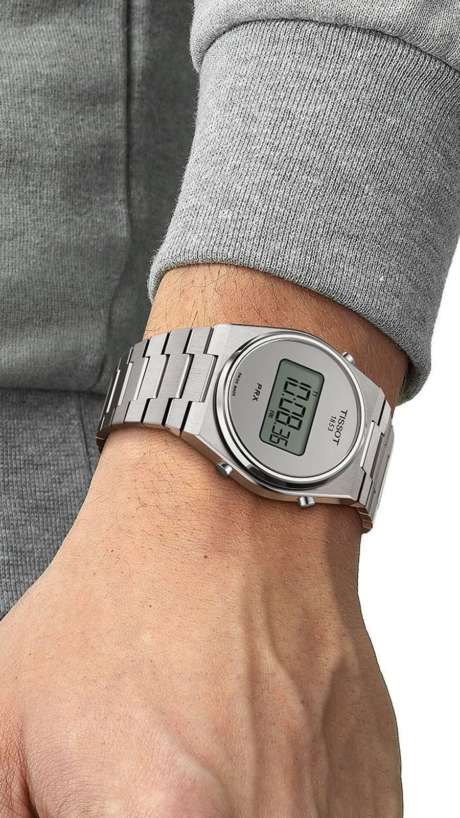 Tissot Digital Quartz Silver Dial Silver Steel Strap Watch for Men - T137.463.11.030.00