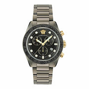  Shop Authentic Versace Greca Dome Chronograph Black Dial Grey Steel Strap Watch for Men - VE6K00623 - Luxxuri