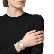  Shop Authentic Versace V-Code Analog White Dial Two Tone Steel Strap Watch for Women - VE8I00624 - Luxxuri