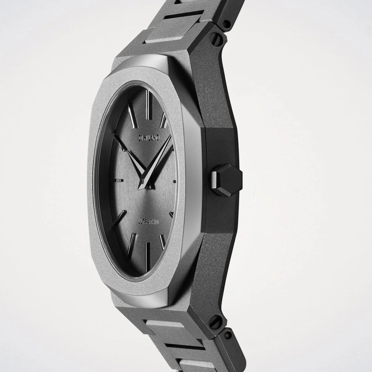D1 Milano Ultra Thin Grey Dial Grey Steel Strap Watch for Women - D1-UTBL32