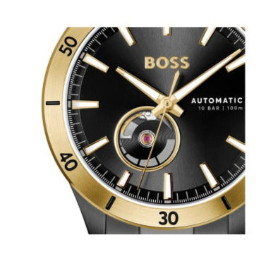  Shop Authentic Hugo Boss Troper Chronograph Automatic Black Dial Black Steel Strap Watch for Men - 1514203 - Luxxuri