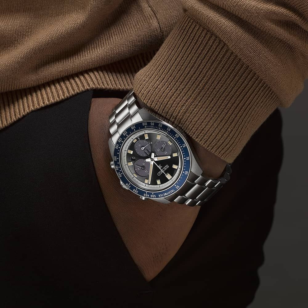  Shop Authentic Seiko Prospex Speedtimer Solar Chronograph Grey Dial Silver Steel Strap Watch for Men - SSC939 - Luxxuri
