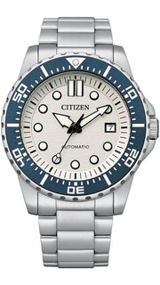 Citizen Mechanical Automatic White Dial Silver Steel Strap Watch for Men - NJ0171-81A