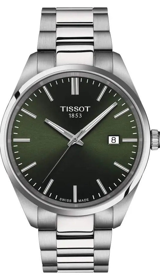 Tissot PR 100 Green Dial Silver Steel Strap Watch for Men - T150.410.11.091.00