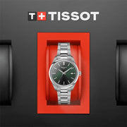 Tissot PR 100 Quartz Green Dial Silver Steel Strap Watch for Women - T150.210.11.091.00