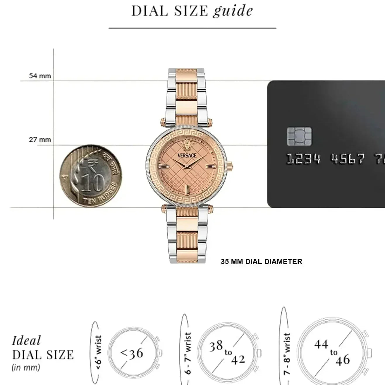  Shop Authentic Versace Reve Analog Rose Gold Dial Two Tone Steel Strap Watch for Women - VE8B00424 - Luxxuri