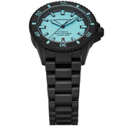 Emporio Armani Sea Explorer Turquoise Blue Dial Black Steel Strap Watch for Men - AR60084