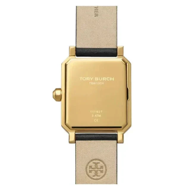 Tory Burch Robinson White Dial Black Leather Strap Watch for Women - TBW1504