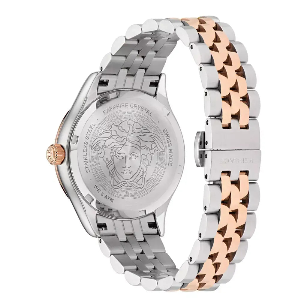  Shop Authentic Versace Hellenyium Quartz Green Dial Two Tone Steel Strap Watch for Women - VE2S00422 - Luxxuri