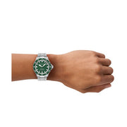 Emporio Armani Sea Explorer Green Dial Silver Steel Strap Watch for Men - AR60088