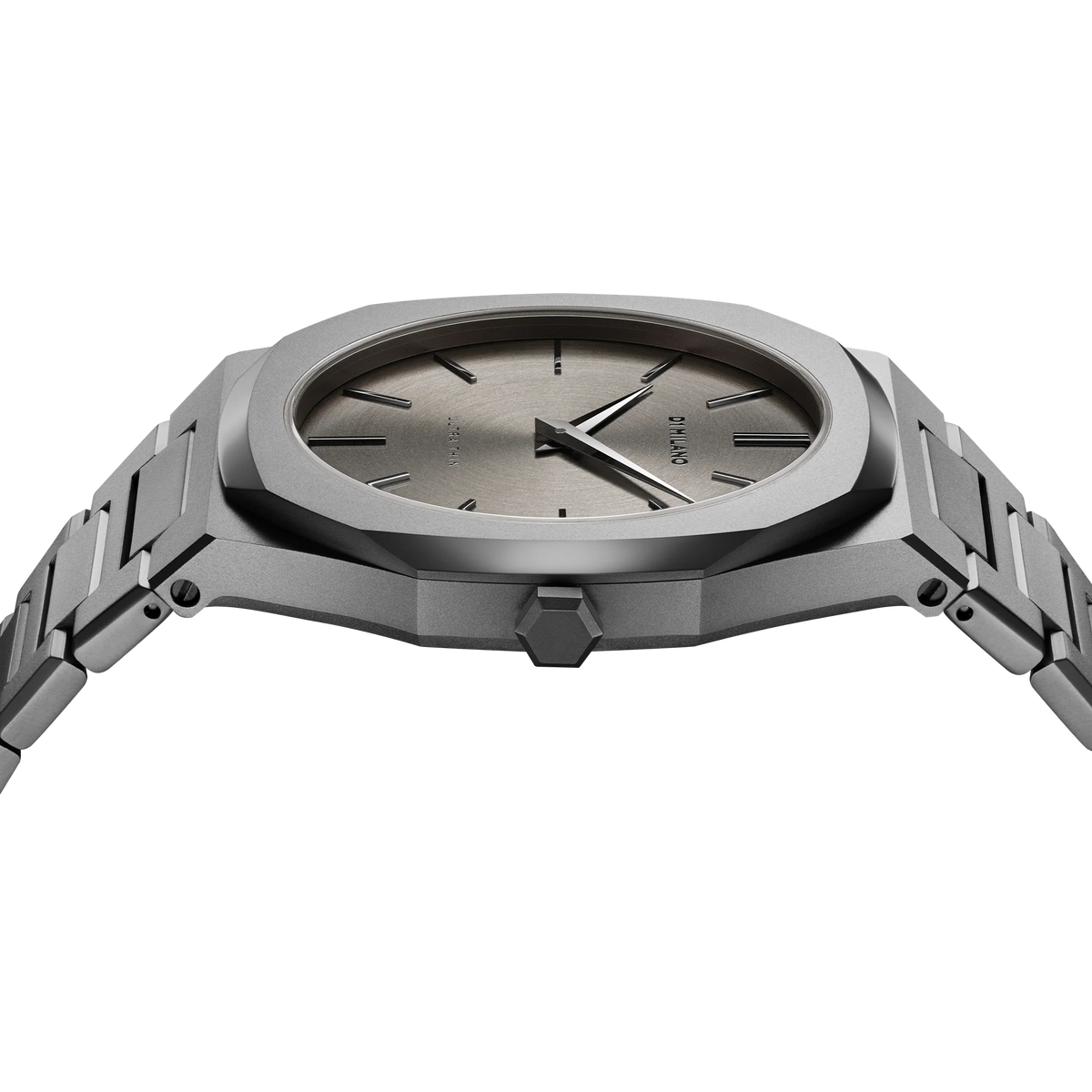 D1 Milano Ultra Thin Anthracite Gray Dial Gray Steel Strap Watch for Men - D1-UTBJ22
