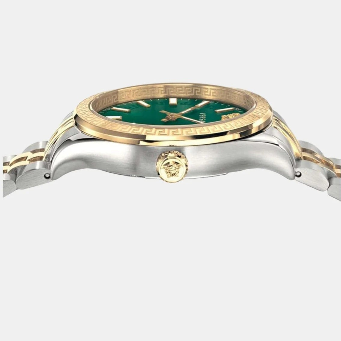  Shop Authentic Versace Hellenyium Quartz Green Dial Two Tone Steel Strap Watch for Women - VEHU00420 - Luxxuri