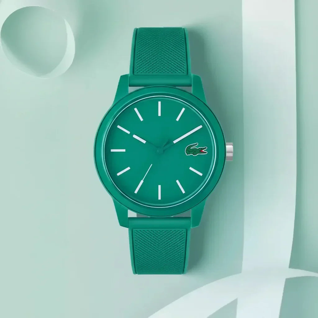 Lacoste 12.12 Cyan Green Dial Cyan Green Silicon Strap Watch for Men  - 2011192