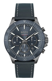  Shop Authentic Hugo Boss Troper Chronograph Blue Dial Blue Leather Strap Watch for Men - 1514056 - Luxxuri