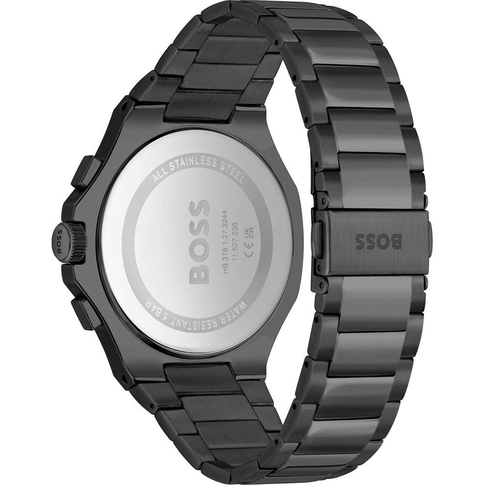  Shop Authentic Hugo Boss Taper Chronograph Black Dial Black Steel Strap Watch for Men - 1514088 - Luxxuri