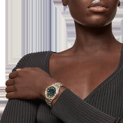  Shop Authentic Versace Hellenyium Quartz Green Dial Two Tone Steel Strap Watch for Women - VEHU00420 - Luxxuri