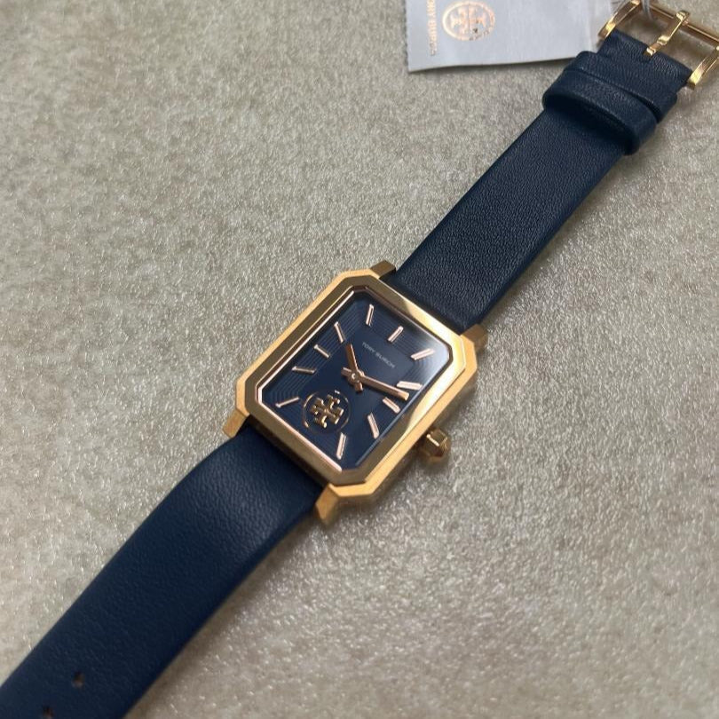 Tory Burch Robinson Quartz Blue Dial Blue Leather Strap Watch for Women - TBW1511