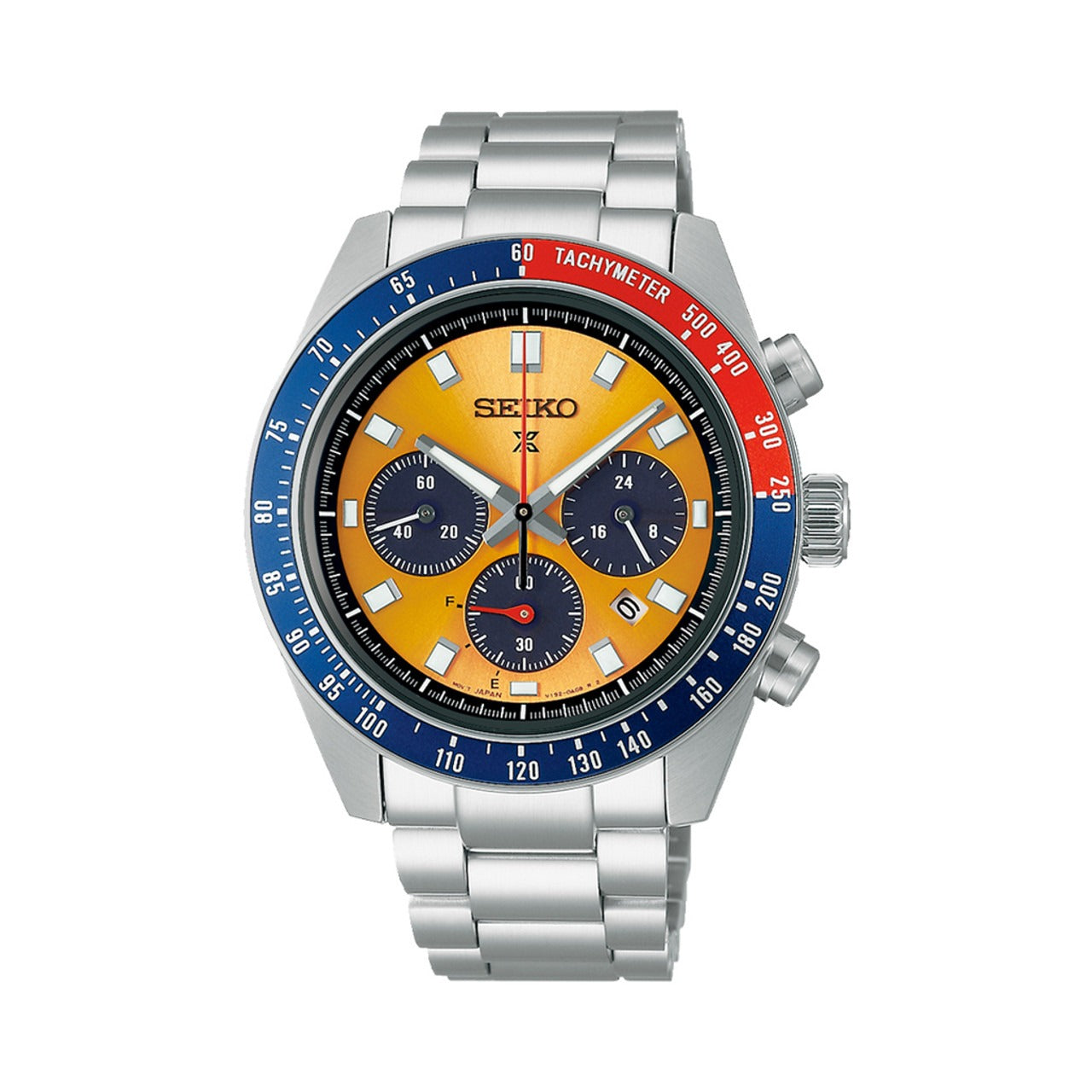  Shop Authentic Seiko Prospex Solar Chronograph 1969 Re-interpretation Orange Dial Silver Steel Strap Watch for Men - SSC947 - Luxxuri