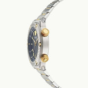  Shop Authentic Versace Greca Logo Diver Quartz Black Dial Two Tone Steel Strap Watch for Men - VE8G00424 - Luxxuri