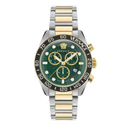  Shop Authentic Versace Greca Dome Chronograph Green Dial Two Tone Steel Strap Watch for Men - VE6K00423 - Luxxuri