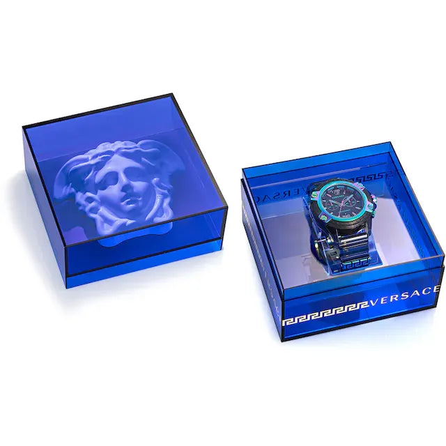  Shop Authentic Versace Icon Active Chronograph Black Dial Grey Silicone Strap Watch for Men - VEZ701022 - Luxxuri