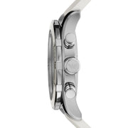 Emporio Armani Sportivo Chronograph White Dial White Rubber Strap Watch for Men - AR5947