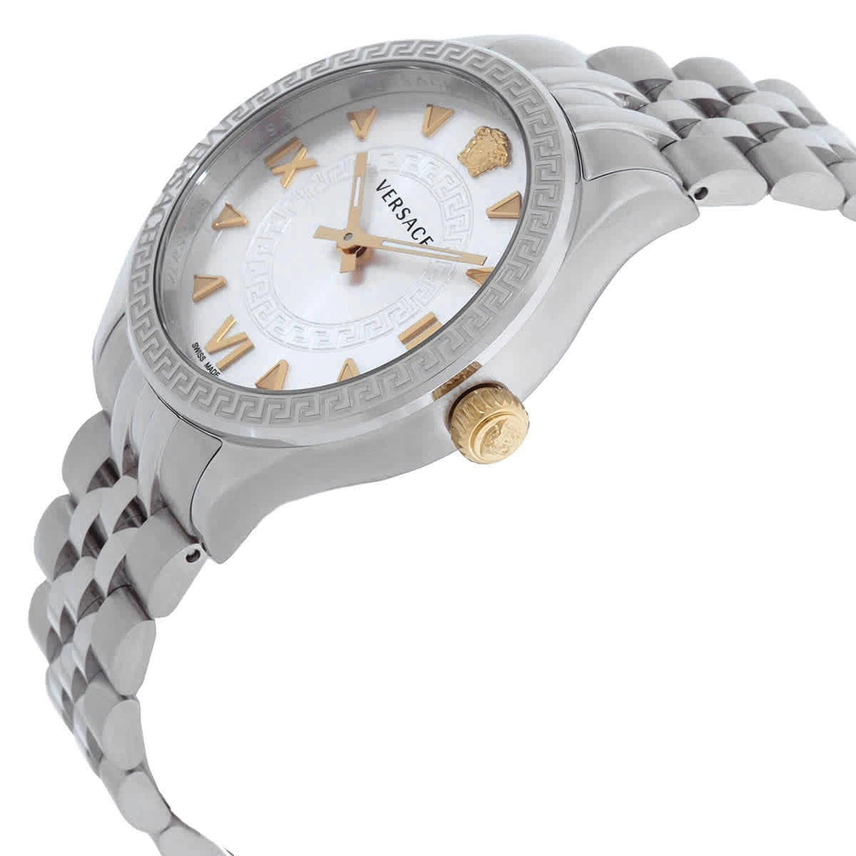  Shop Authentic Versace Hellenyium Quartz Silver Dial Silver Steel Strap Watch for Women - VE2S00322 - Luxxuri
