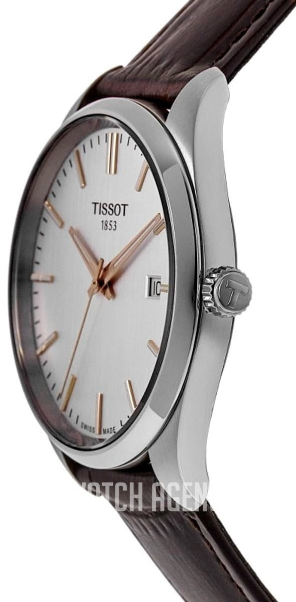 Tissot PR 100 Quartz Silver Dial Black Leather Strap Watch for Men - T150.410.16.031.00